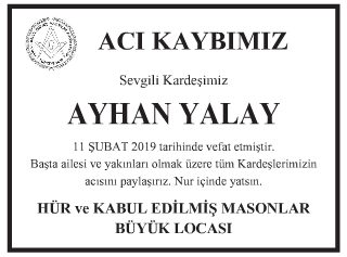  Ayhan Yalay Vefat İlanı