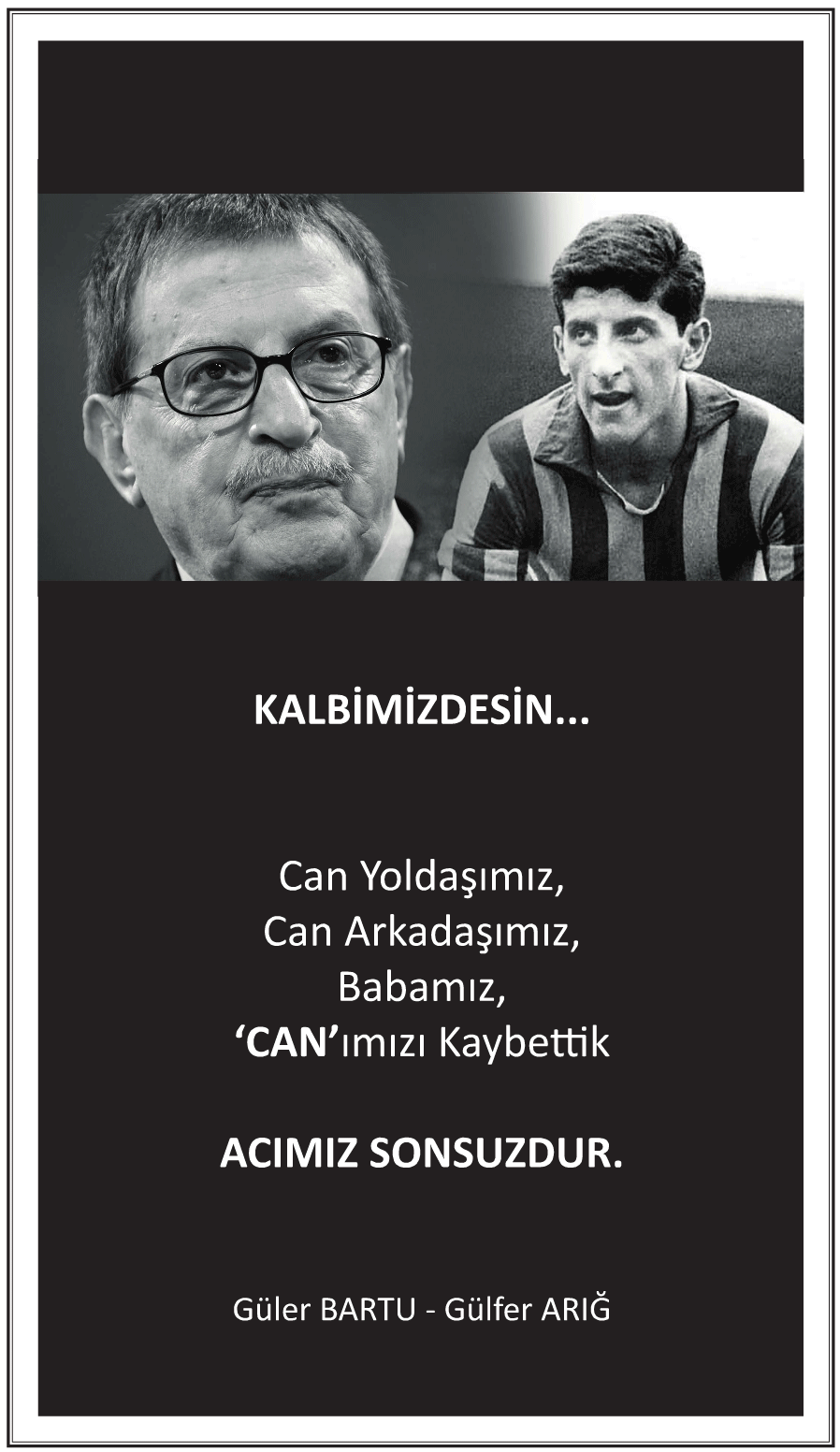 Can Bartu Vefat İlanı