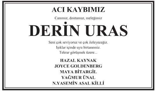 Derin Uras Vefat İlanı