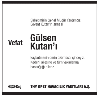 Gülsen Kutan Vefat İlanı