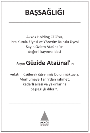 Güzide Ataünal Başsağlığı İlanı