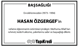 Hasan Özgergef Başsağlığı İlanı