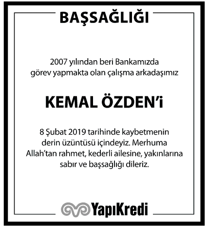 Kemal Özden Başsağlığı İlanı