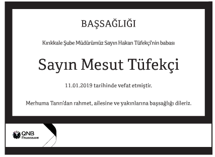 Mesut Tüfekçi Vefat İlanı