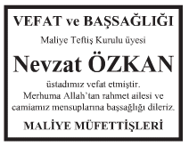 Nevzat Özkan Başsağlığı İlanı