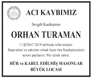 Orhan Turaman Vefat İlanı