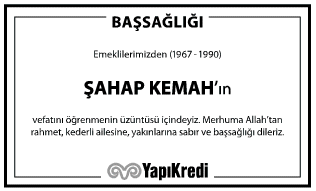 Şahap Kemah Başsağlığı İlanı