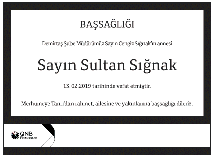 Sultan Sığnak Başsağlığı İlanı