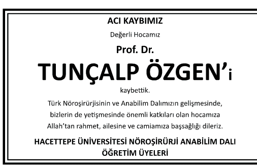 Tunçalp Özgen Vefat İlanı