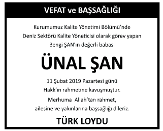 Ünal Şan Vefat İlanı
