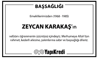 Zeycan Karakaş Başsağlığı İlanı