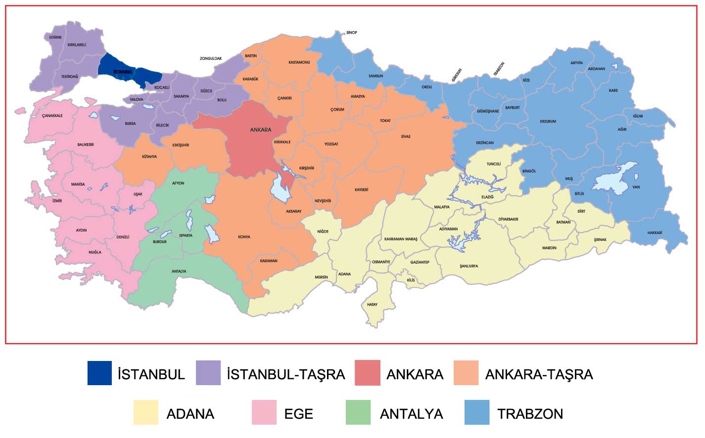 Türkiye Baskı Bölgeleri